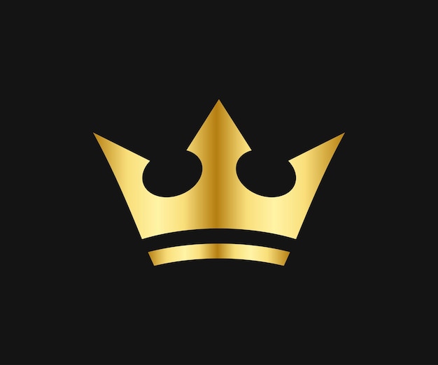 Plantilla de vector de corona dorada Icono de corona real