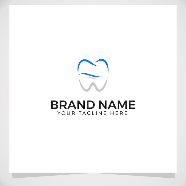 Plantilla de vector de diseño abstracto de diente de logotipo de clínica dental