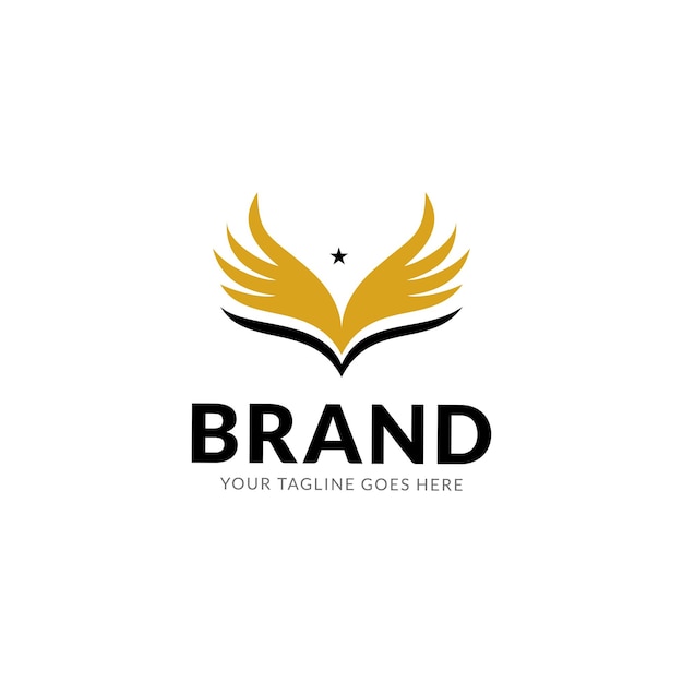 Plantilla de vector de diseño abstracto de logotipo de alas