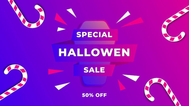 Plantilla de vector de diseño de banner de promoción de ventas de halloween