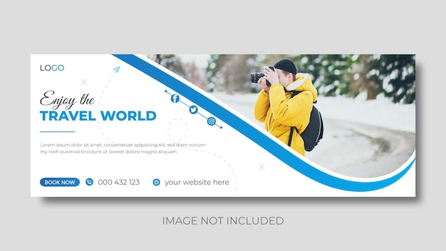 Plantilla de vector de diseño de banner web y portada de Facebook de viajes y viajes
