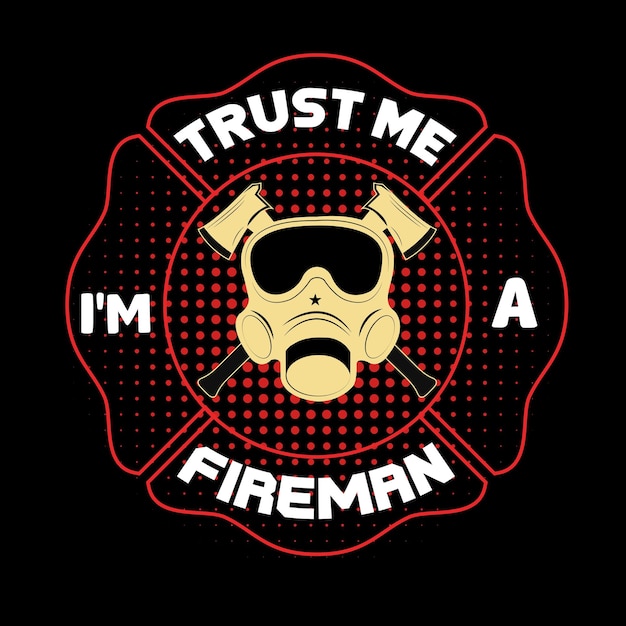 Plantilla de vector de diseño de camiseta de bombero