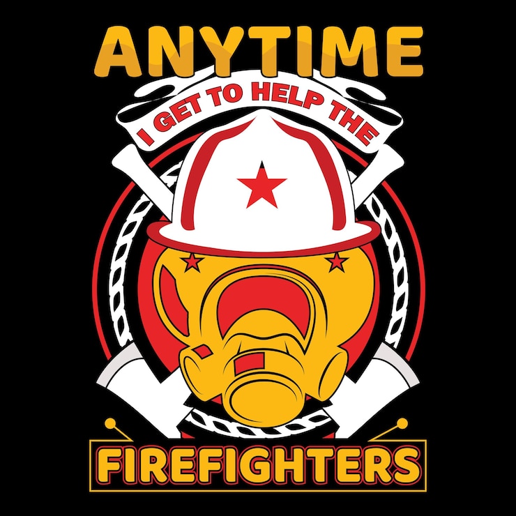 Vector plantilla de vector de diseño de camiseta de bombero