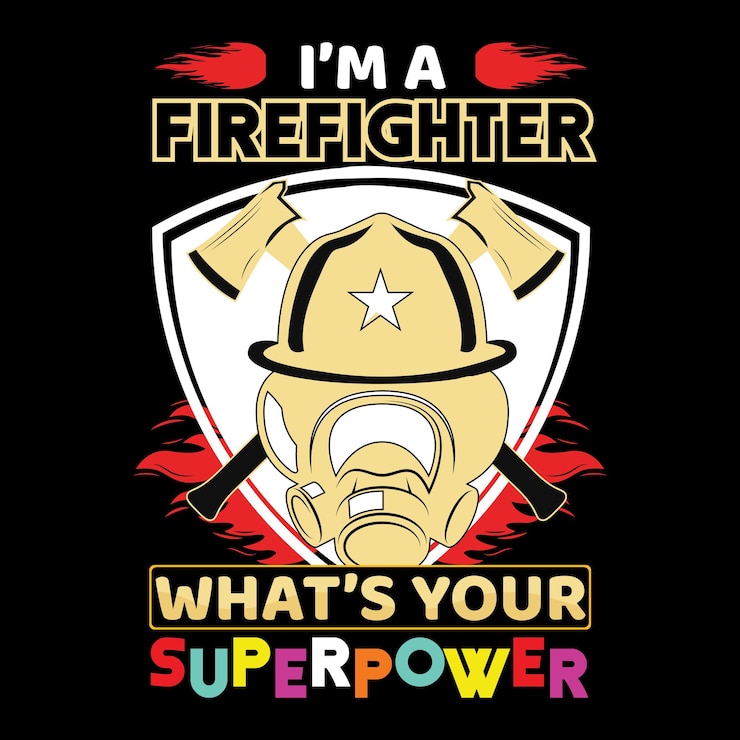 Vector plantilla de vector de diseño de camiseta de bombero