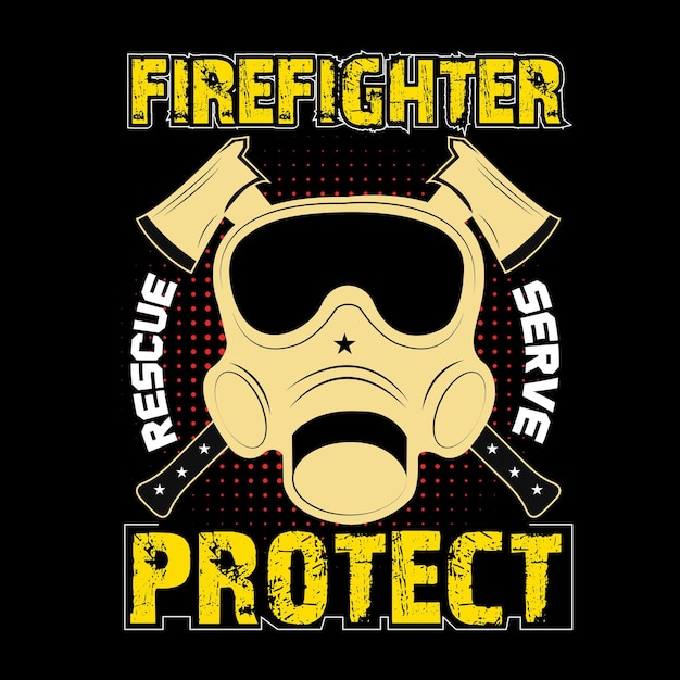Plantilla de vector de diseño de camiseta de bombero