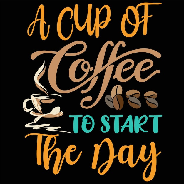 Plantilla de vector de diseño de camiseta de café