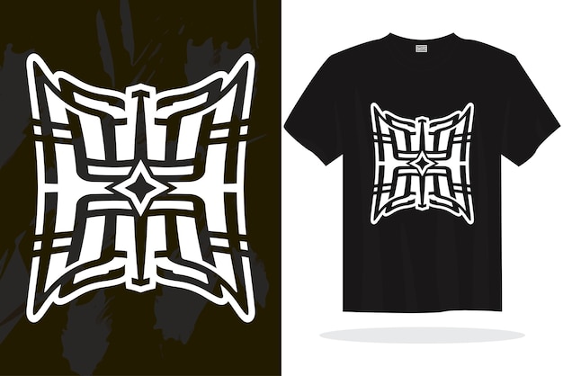 Plantilla de vector de diseño de camiseta moderna con gráficos aleatorios