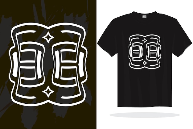 Plantilla de vector de diseño de camiseta moderna con gráficos aleatorios