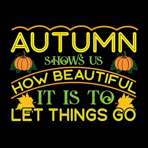 Plantilla de vector de diseño de camiseta de otoño