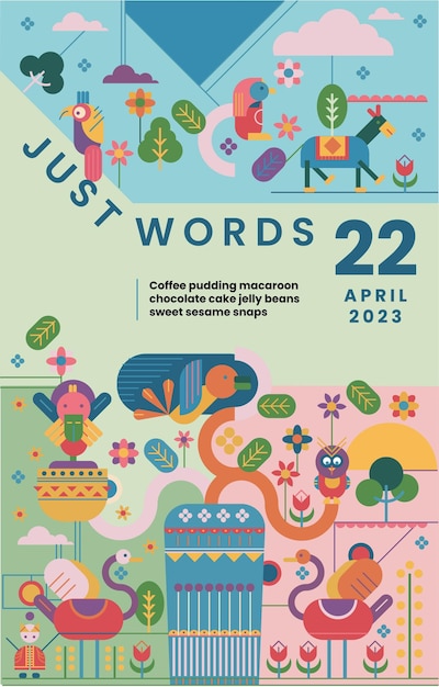 Plantilla de vector de diseño de cartel en colores de fondo. Diseño moderno de la ilustración del cartel.