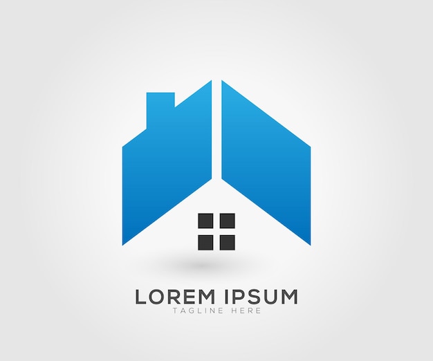 Plantilla de vector de diseño de concepto de hogar de techo de logotipo de bienes raíces