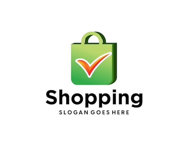 plantilla de vector de diseño de conjunto de colección de marca de palabra de logotipo de compras en línea