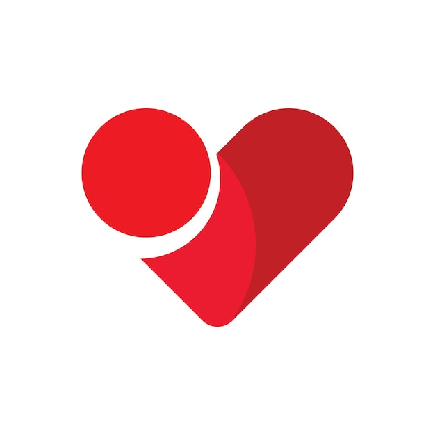 Plantilla de vector de diseño de corazón Logo Love Medical y Charity
