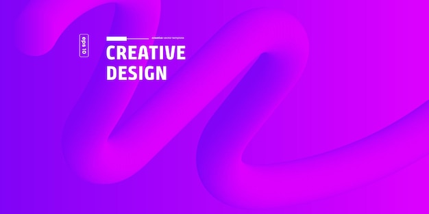 plantilla de vector de diseño creativo de ondas dinámicas de fluido púrpura abstracta