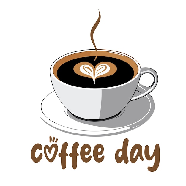 Vector plantilla de vector de diseño del día internacional del café
