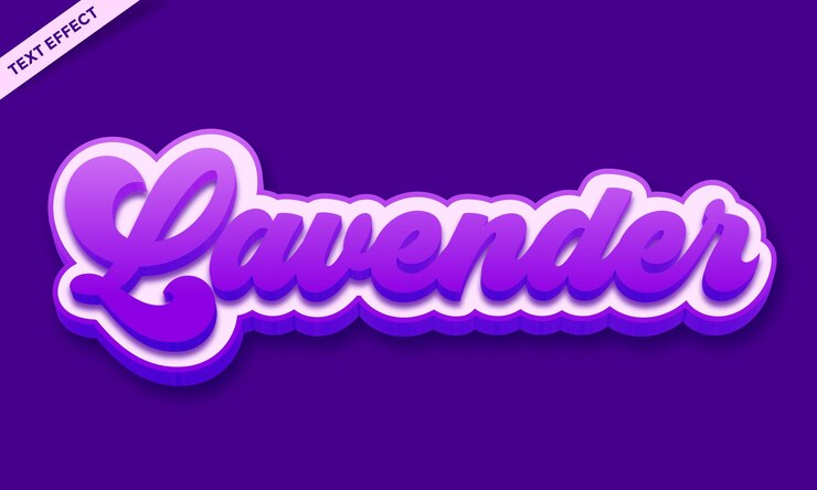 Vector plantilla de vector de diseño de efecto de texto de flor de lavanda