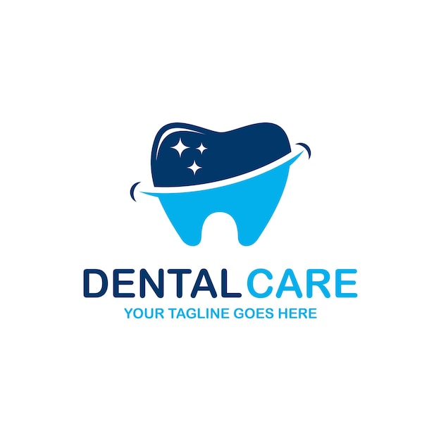 Plantilla de vector de diseño de forma de diente de logotipo de dentista