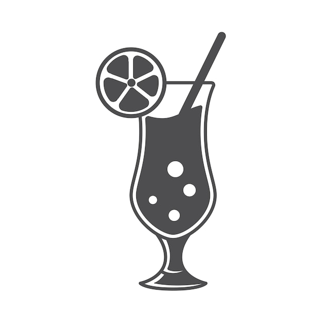 plantilla de vector de diseño de icono de cóctel