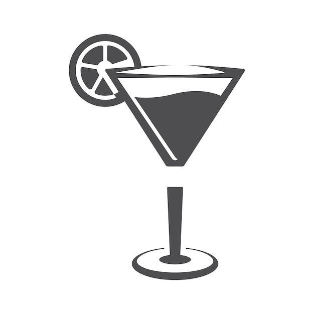 plantilla de vector de diseño de icono de cóctel