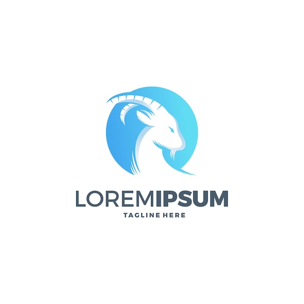 plantilla de vector de diseño de icono de logotipo de cabeza de cabra