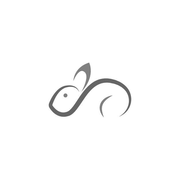 Plantilla de vector de diseño de icono de logotipo de conejo
