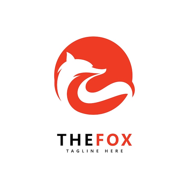 Plantilla de vector de diseño de icono de logotipo de Fox