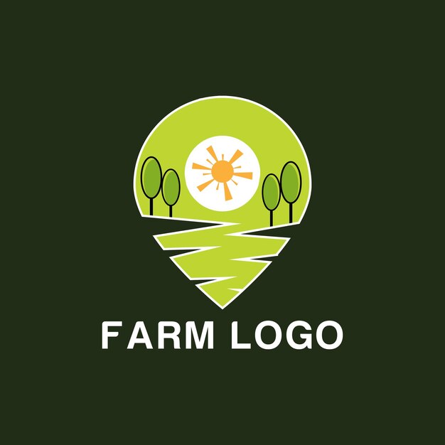 Plantilla de vector de diseño de icono de logotipo de granja de agricultura