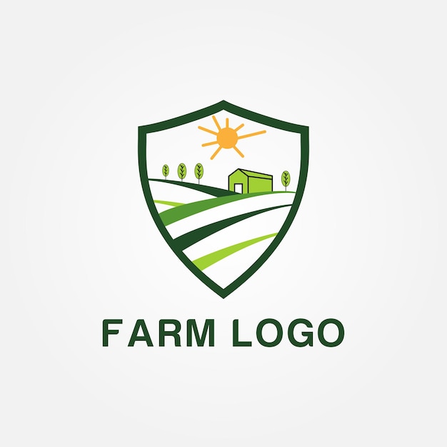 Plantilla de vector de diseño de icono de logotipo de granja de agricultura