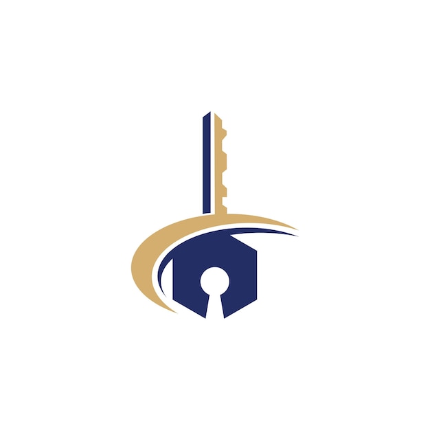 Plantilla de vector de diseño de icono de logotipo de llave simple