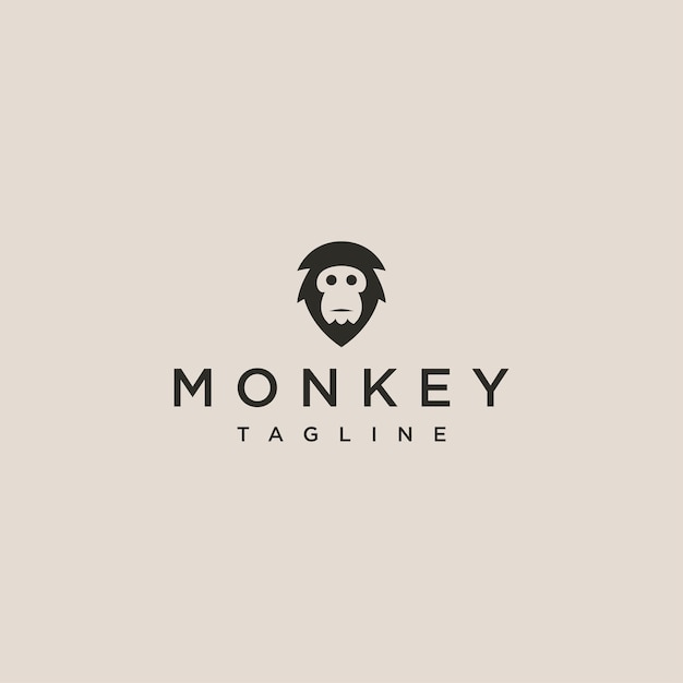 Plantilla de vector de diseño de icono de logotipo de mono