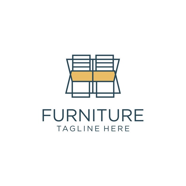 Plantilla de vector de diseño de icono de logotipo de muebles