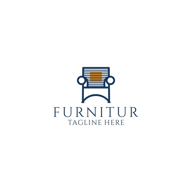 Plantilla de vector de diseño de icono de logotipo de muebles