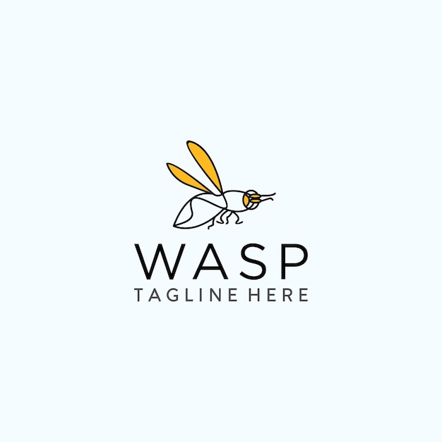 Plantilla de vector de diseño de icono de logotipo de wasp
