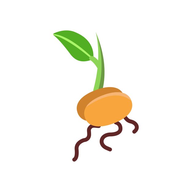 plantilla de vector de diseño de icono de semilla