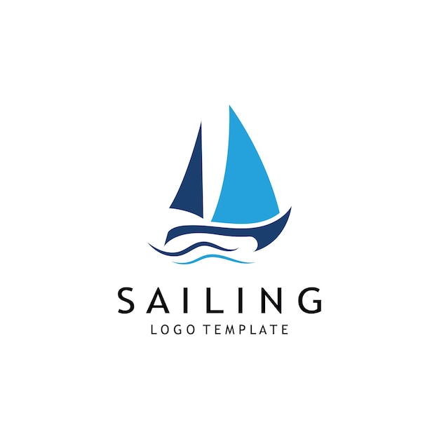 Plantilla de vector de diseño de ilustración de velero