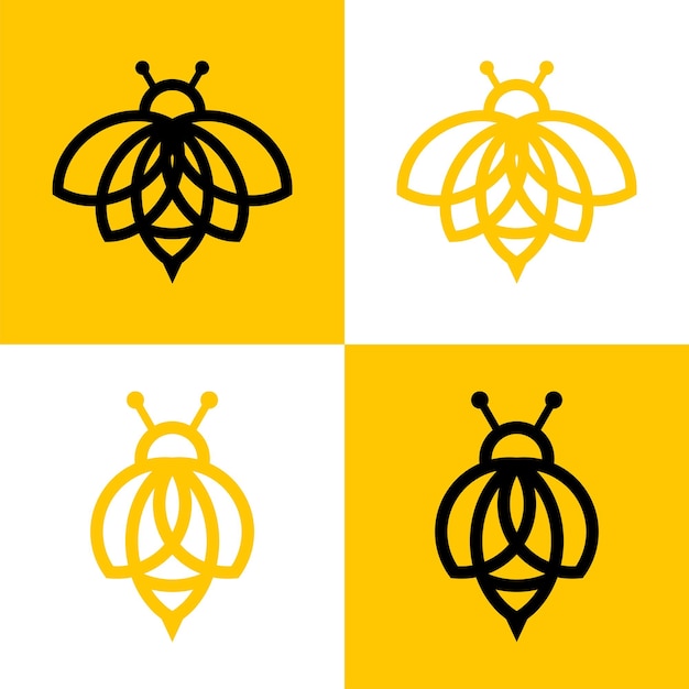 Plantilla de vector de diseño de logotipo de abeja creativa