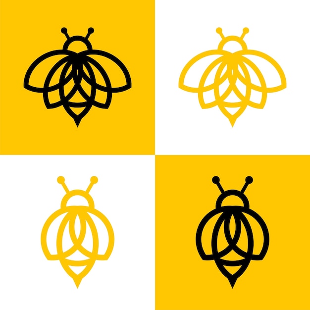 Plantilla de vector de diseño de logotipo de abeja creativa