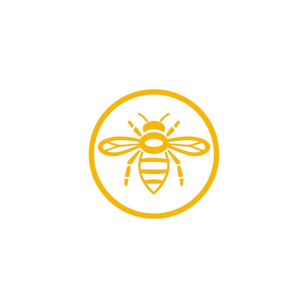 plantilla de vector de diseño de logotipo de abeja