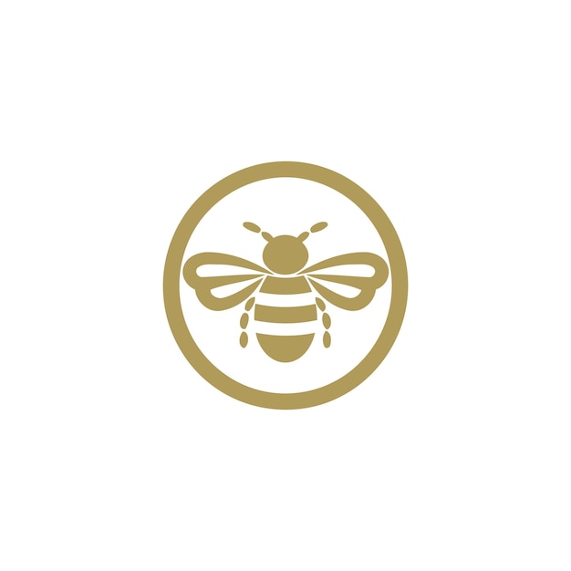 plantilla de vector de diseño de logotipo de abeja