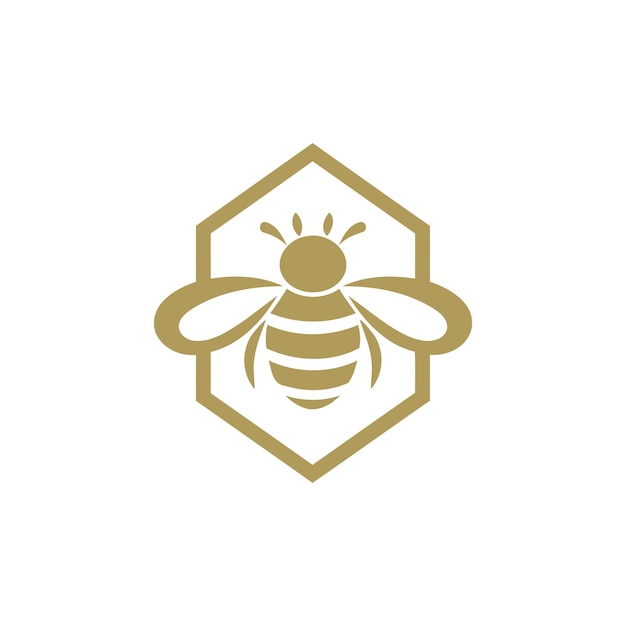 plantilla de vector de diseño de logotipo de abeja
