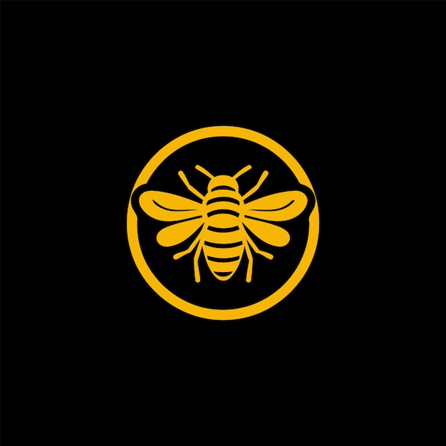 plantilla de vector de diseño de logotipo de abeja