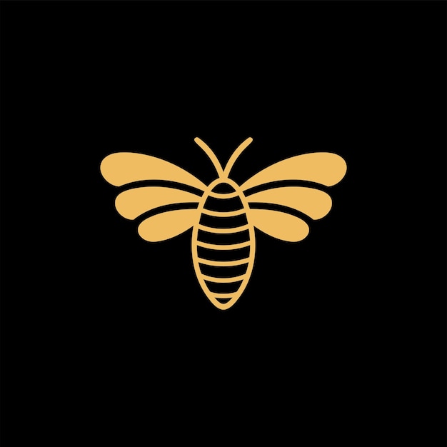 plantilla de vector de diseño de logotipo de abeja