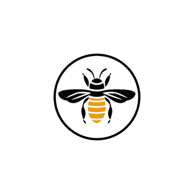 plantilla de vector de diseño de logotipo de abeja