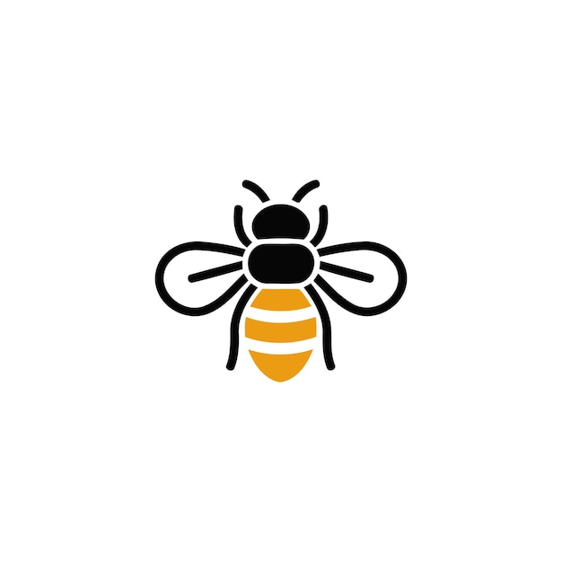 plantilla de vector de diseño de logotipo de abeja