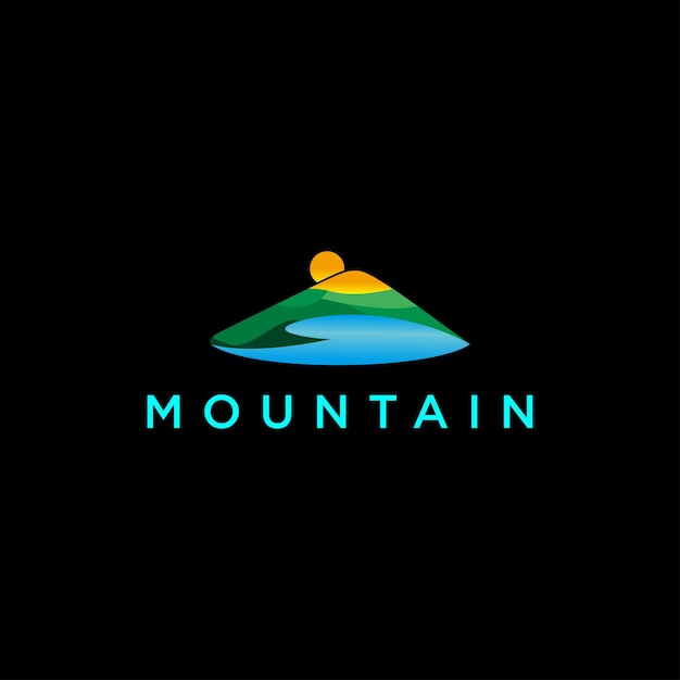 Plantilla de vector de diseño de logotipo de agua y montaña