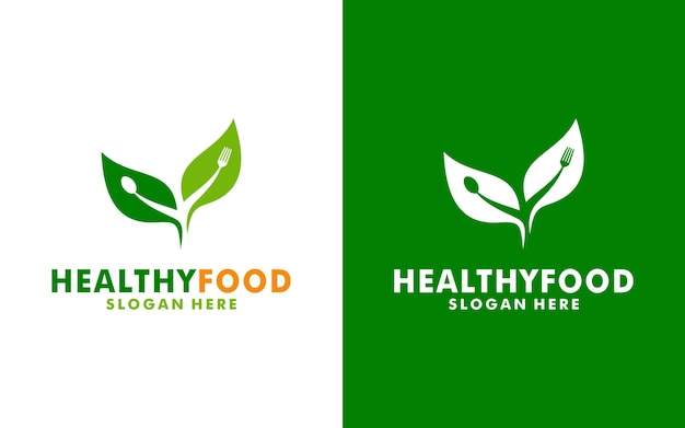 Plantilla de vector de diseño de logotipo de alimentos saludables