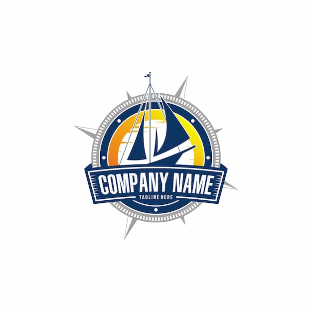 Plantilla de vector de diseño de logotipo de barco