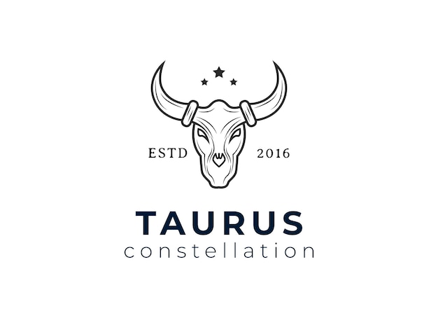 Plantilla de vector de diseño de logotipo Bull Taurus Bison Buffalo.