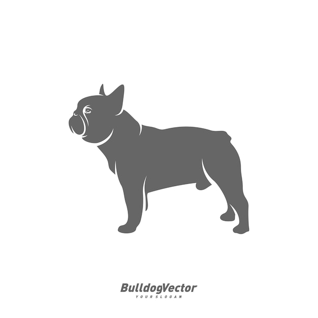 Plantilla de vector de diseño de logotipo de Bulldog Ilustración de diseño de silueta de Bulldog