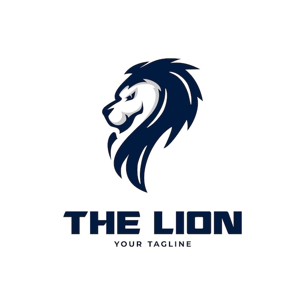 plantilla de vector de diseño de logotipo de cabeza de león
